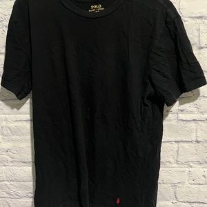 Polo Ralph Lauren LSCN L Size Slim Fit Cotton Crew Undershirts T Shirt - Black